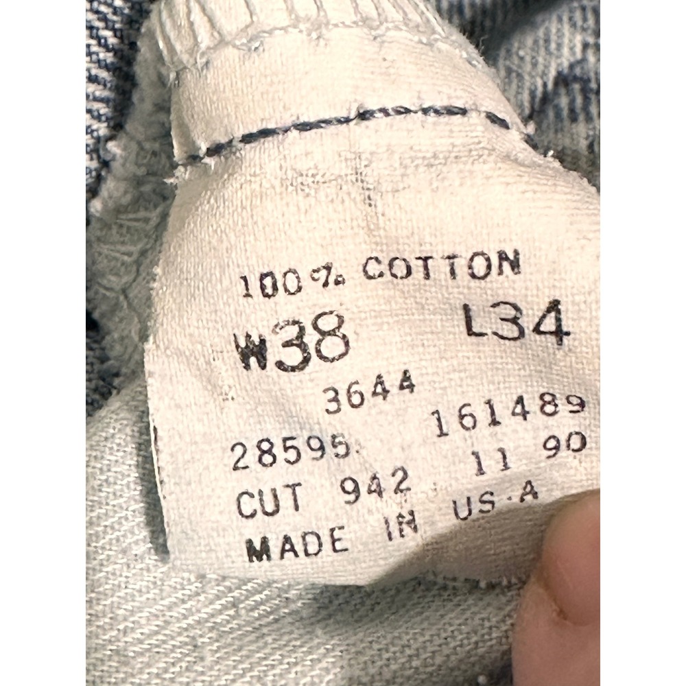 Vintage 1990 Structure Relaxed Taper Mens Jeans 38x34 Measures 36x32 Made in USA - Picture 3 of 10